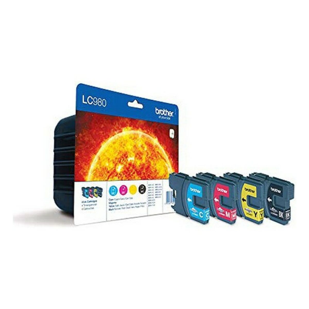 BROTHER LC-980 cartouche d encre noir et tricolore capacité standard noir: 300 pages, couleur: 260 pages 4-pack blister sans alarme