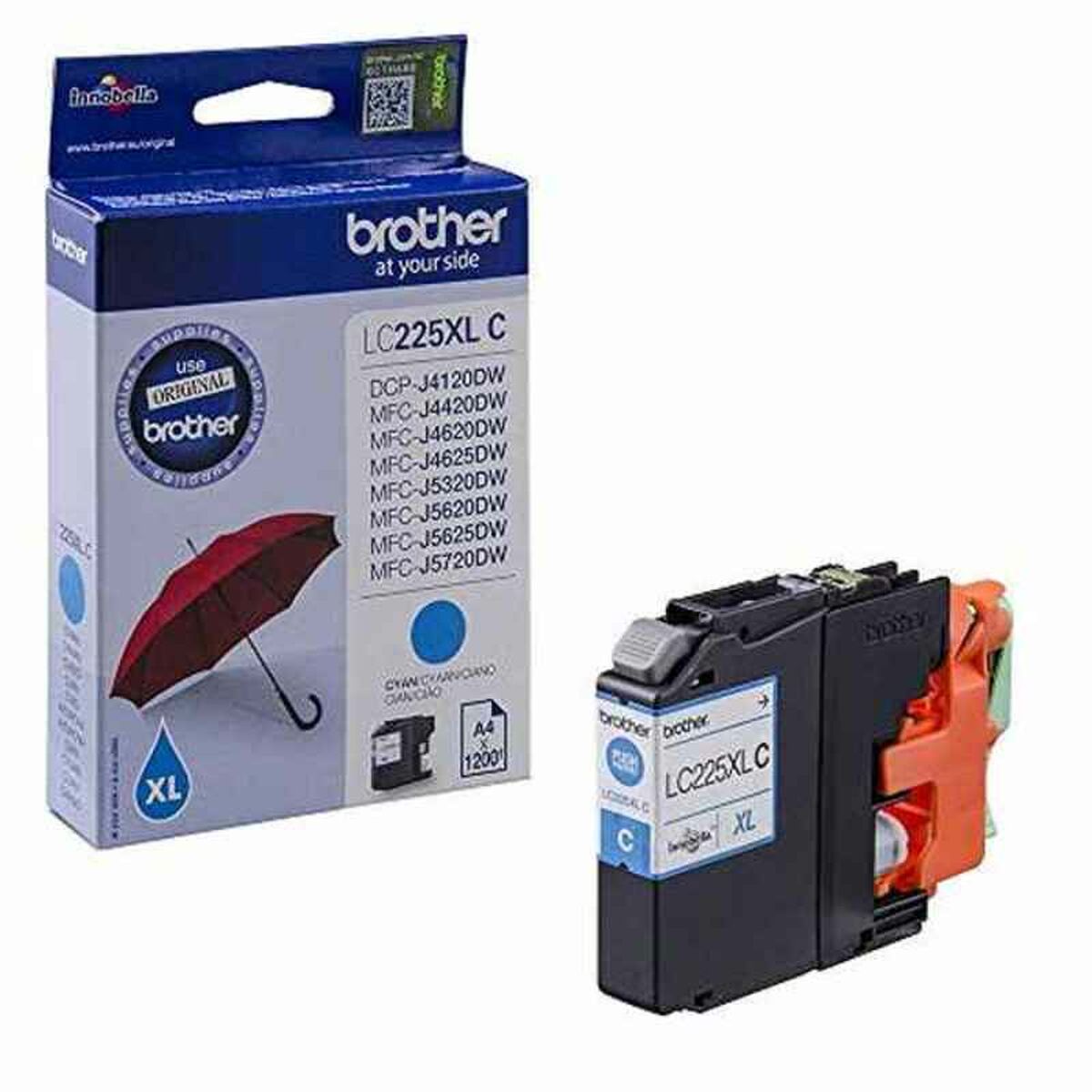 BROTHER LC-225XL ink cartridge cyan high capacity 1-pack blister without alarm