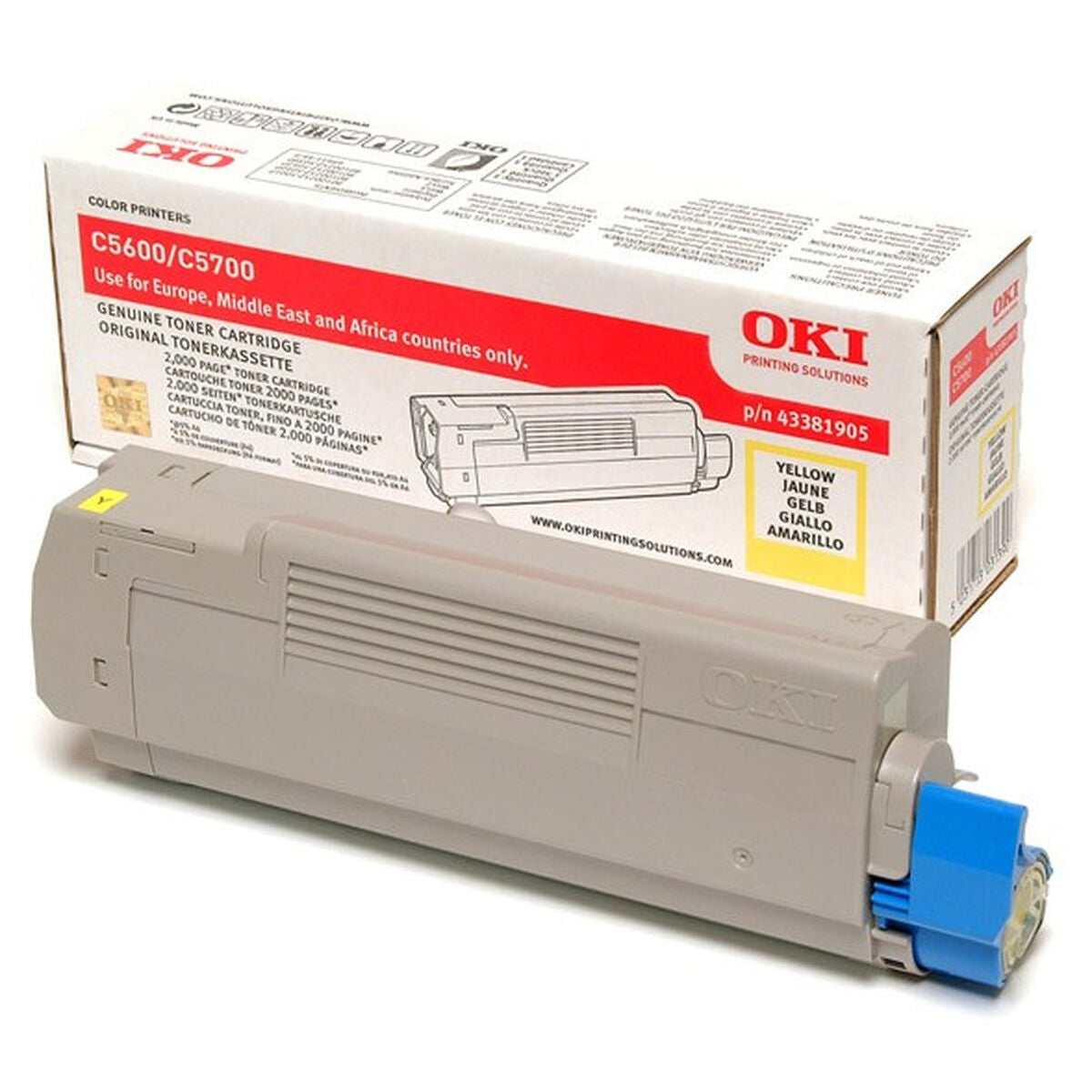 OKI C5600, C5700 cartouche de toner jaune capacité standard 2.000 pages pack de 1