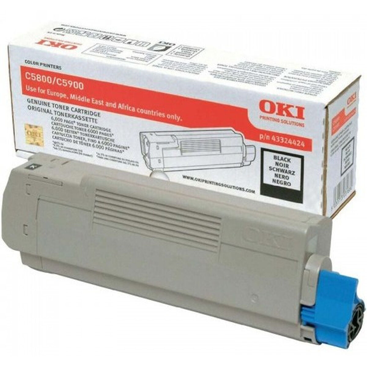 OKI C5800, C5900, C5550MFP cartouche de toner noir capacité standard 6.000 pages pack de 1