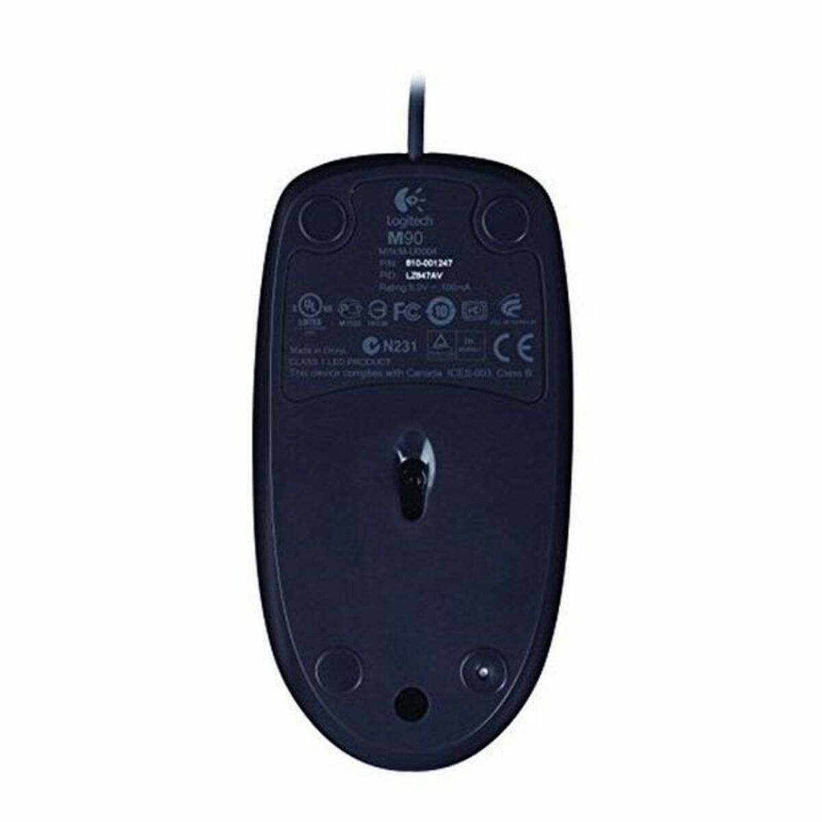 LOGITECH M90 Mouse right and left-handed optical wired USB
