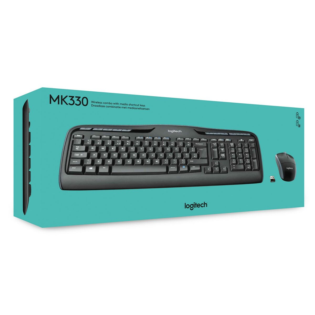 Logitech MK330 clavier Souris incluse Bureau USB QWERTY US International Noir
