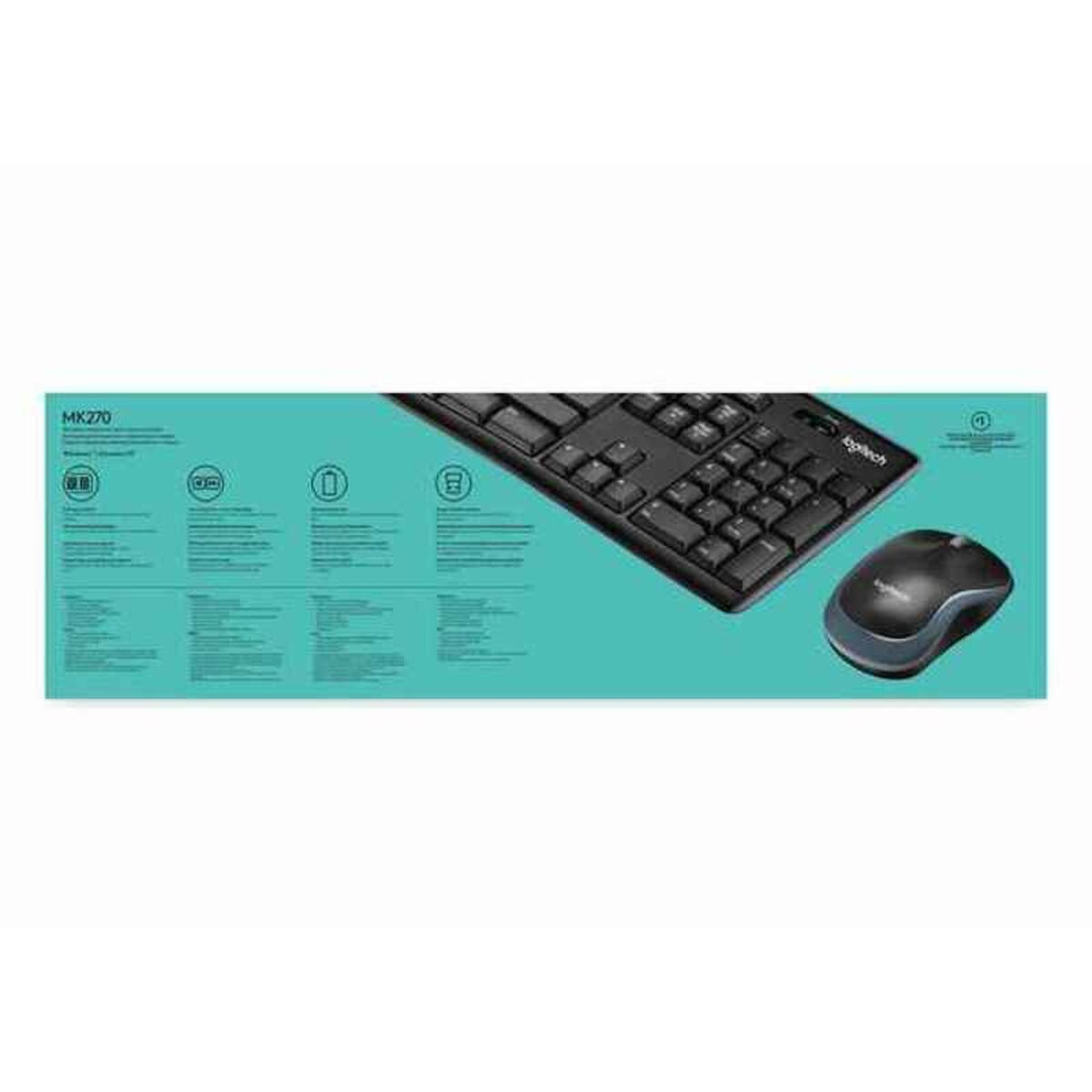 Logitech 920-004509 clavier Souris incluse Maison RF sans fil QWERTY Néerlandais Noir