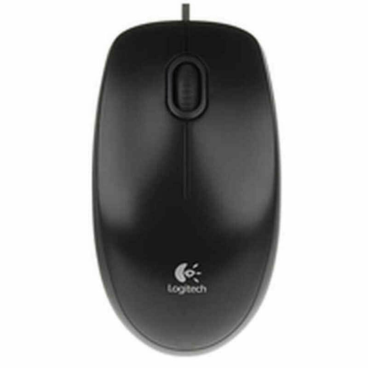 LOGITECH B100 Mouse right and left-handed optical 3 buttons wired USB black