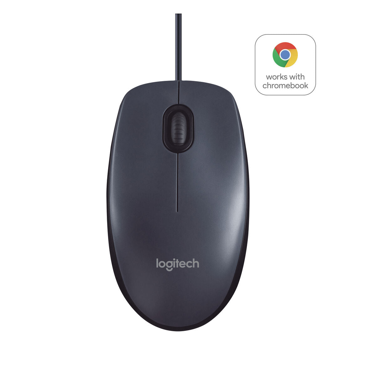 LOGITECH B100 Mouse right and left-handed optical 3 buttons wired USB black