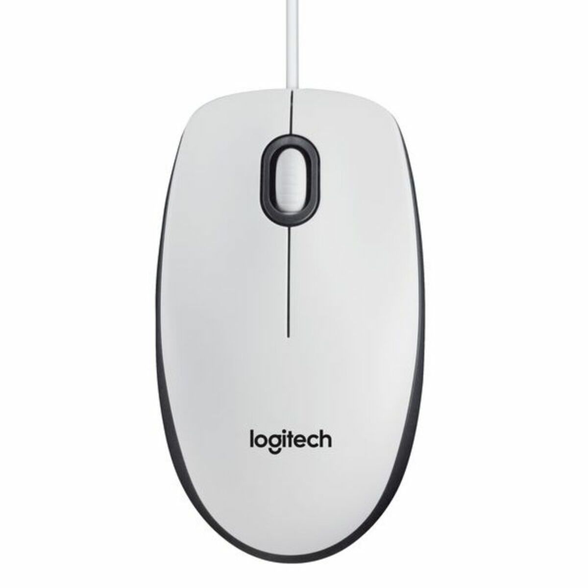 LOGITECH B100 Mouse right and left-handed optical 3 buttons wired USB white