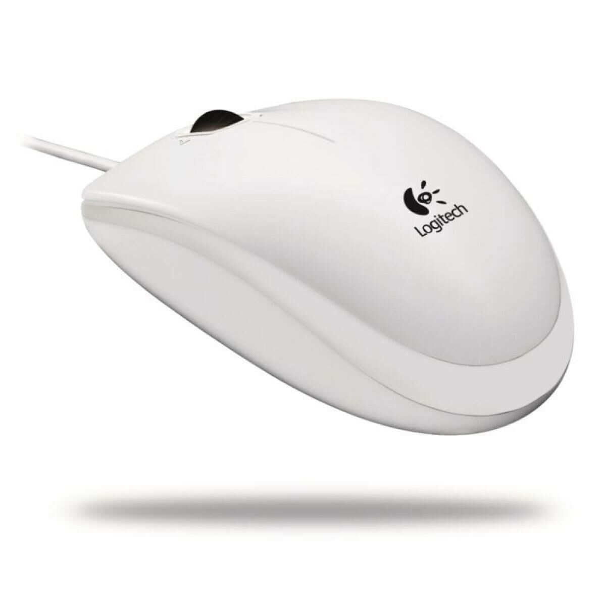 LOGITECH B100 Mouse right and left-handed optical 3 buttons wired USB white