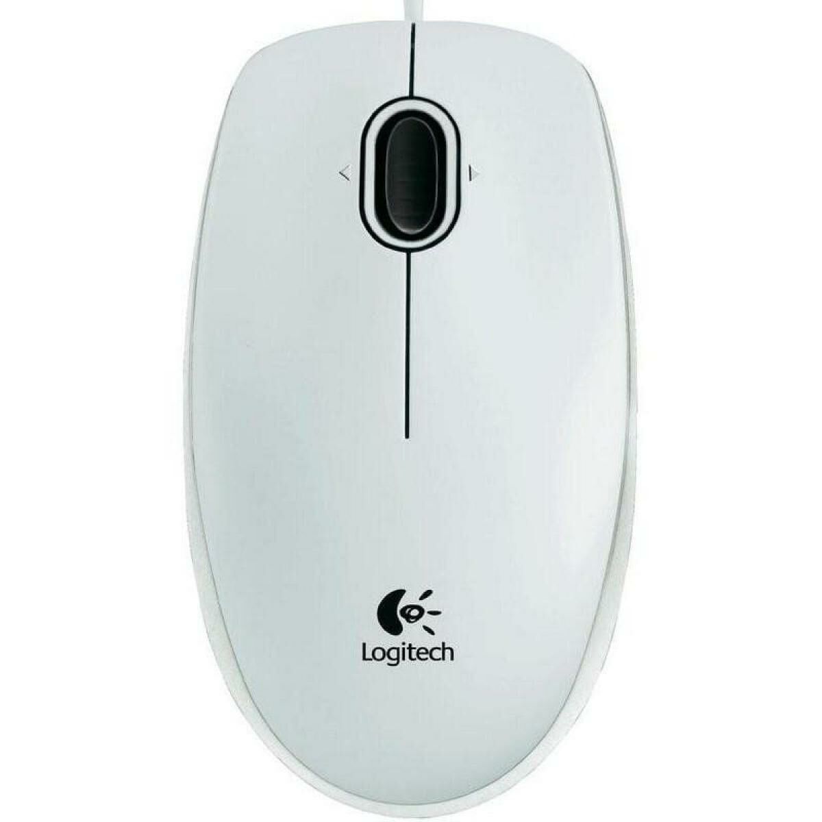 LOGITECH B100 Mouse right and left-handed optical 3 buttons wired USB white