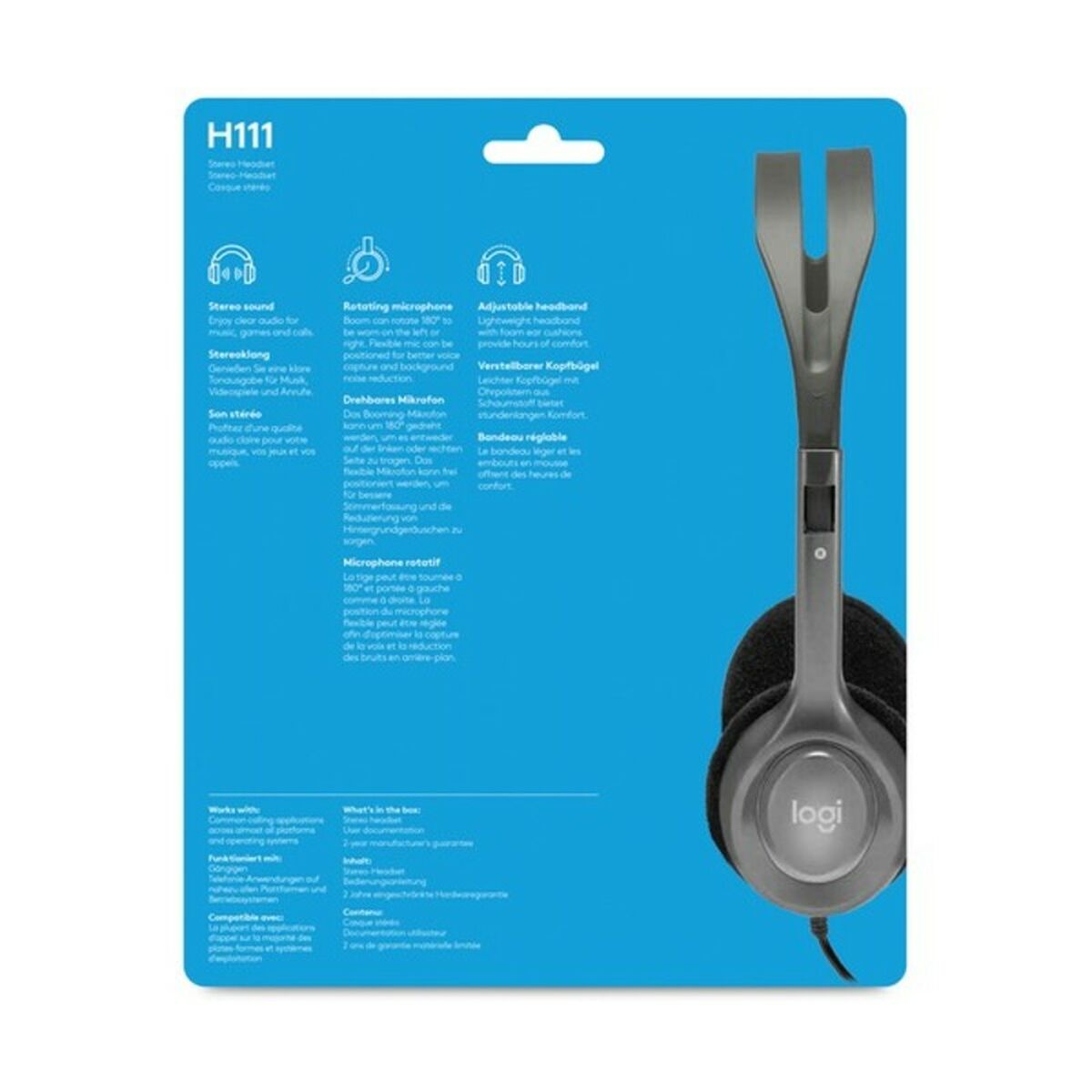 LOGITECH Stereo H111 Headset on-ear wired