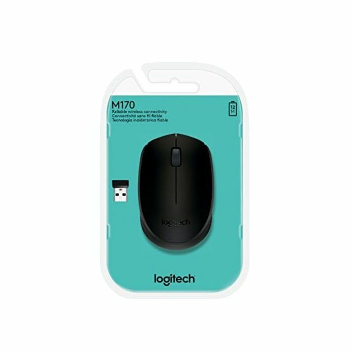 LOGITECH M171 Mouse right and left-handed wireless 2.4 GHz USB wireless receiver black