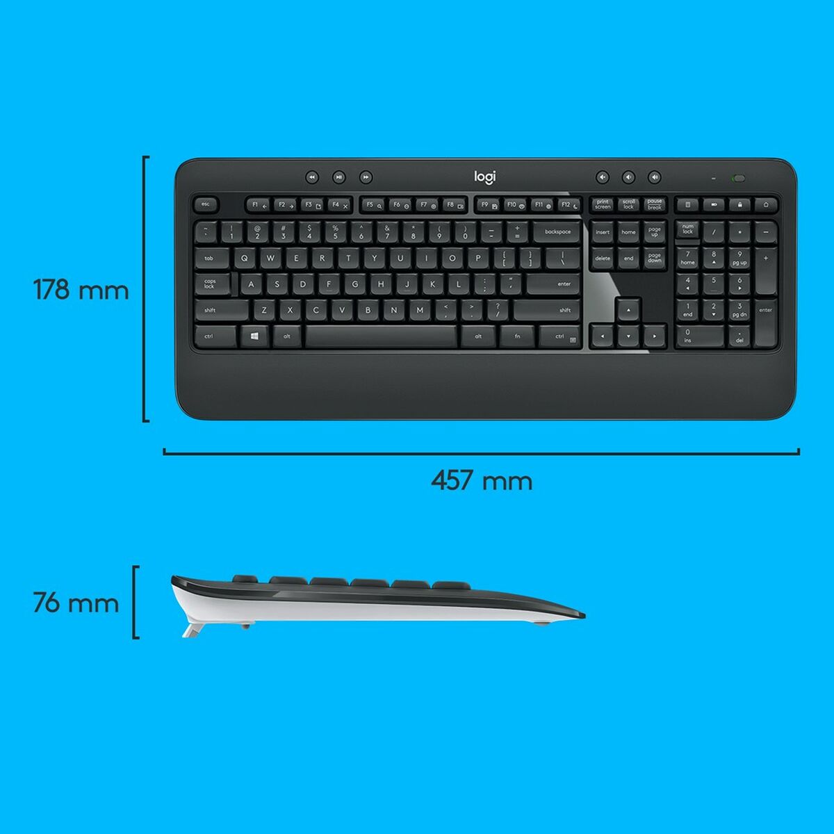 Logitech MK540 Advanced clavier Souris incluse Universel RF sans fil QWERTY US International Noir