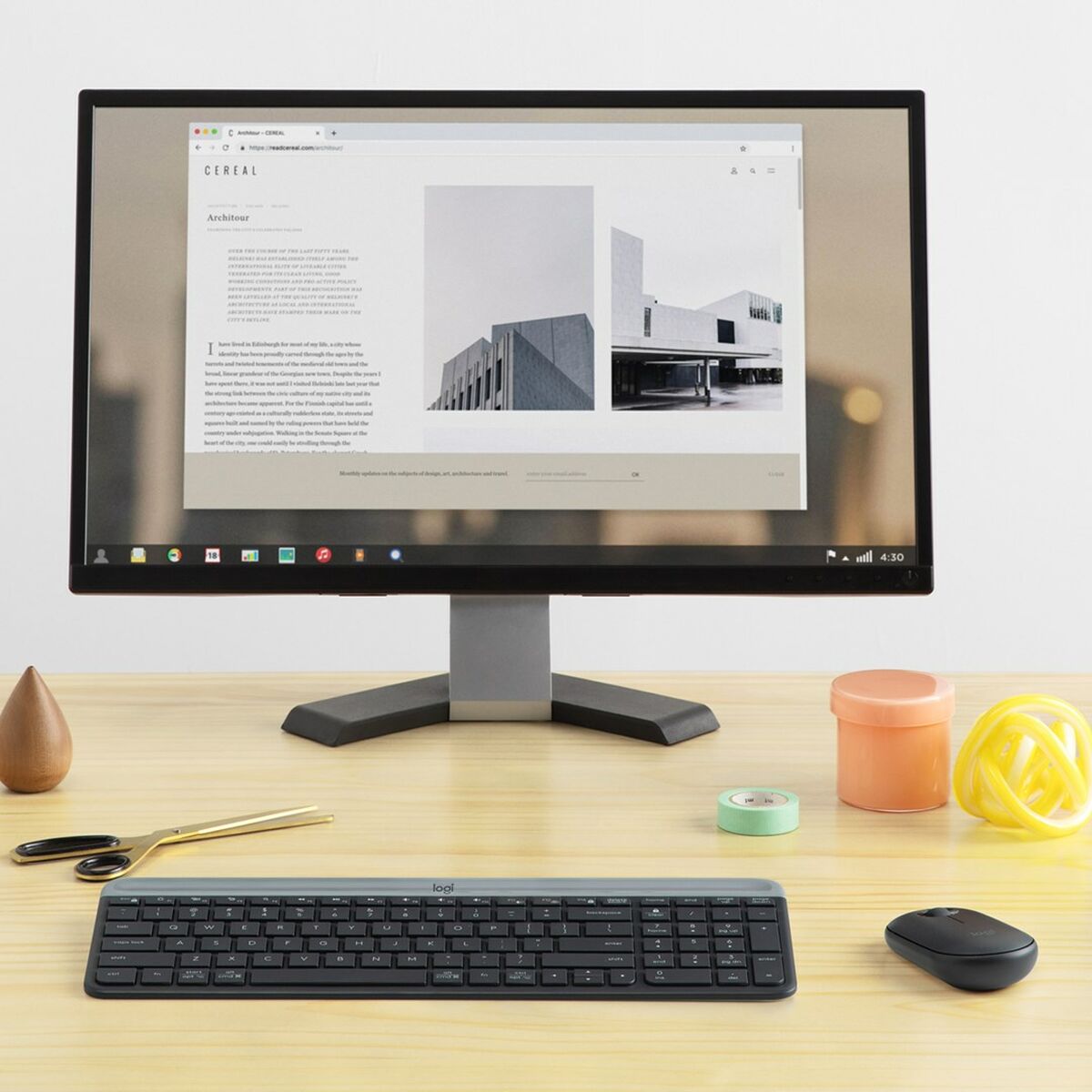 Logitech Slim MK470 clavier Souris incluse Universel RF sans fil QWERTY US International Graphite