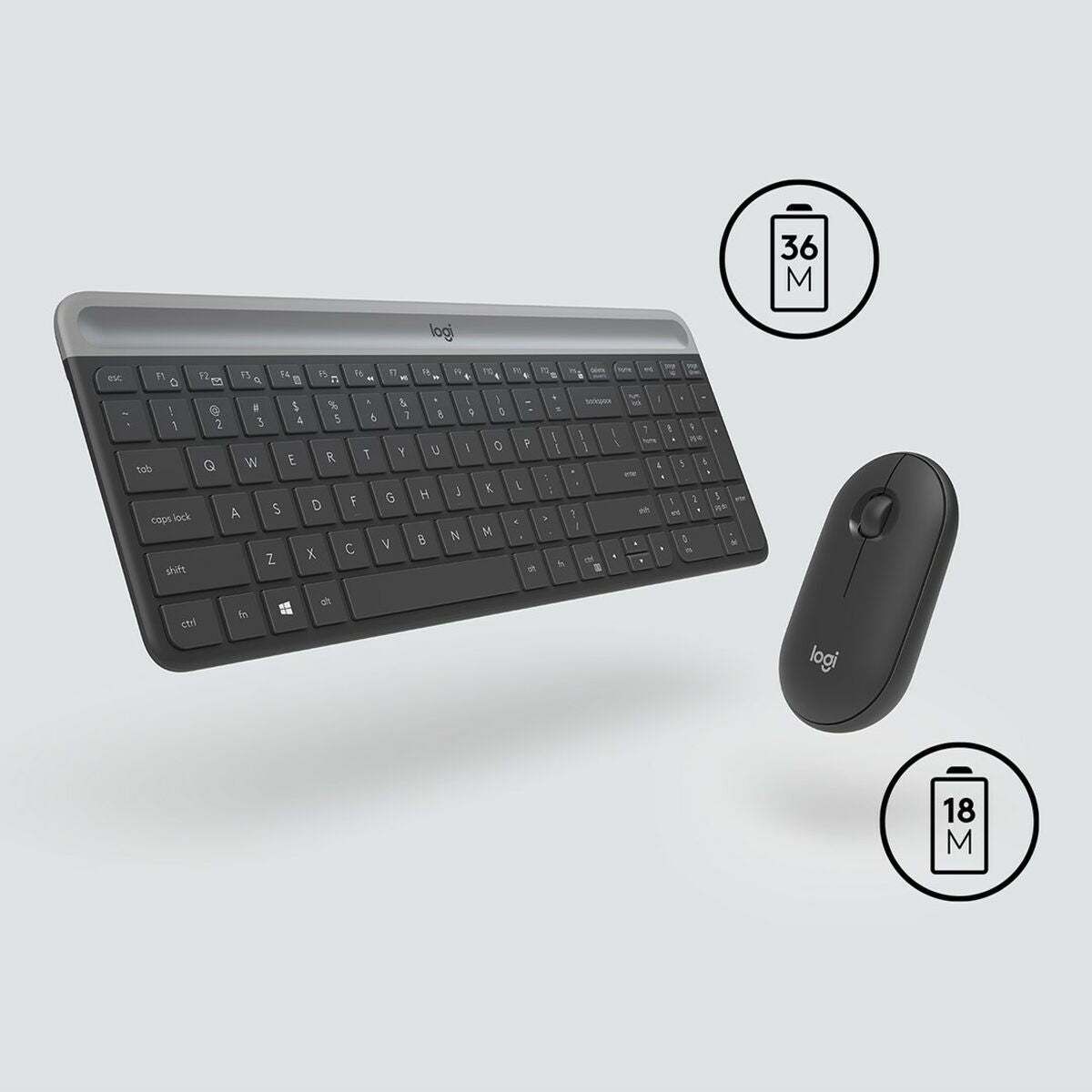 Logitech Slim MK470 clavier Souris incluse Universel RF sans fil QWERTY US International Graphite