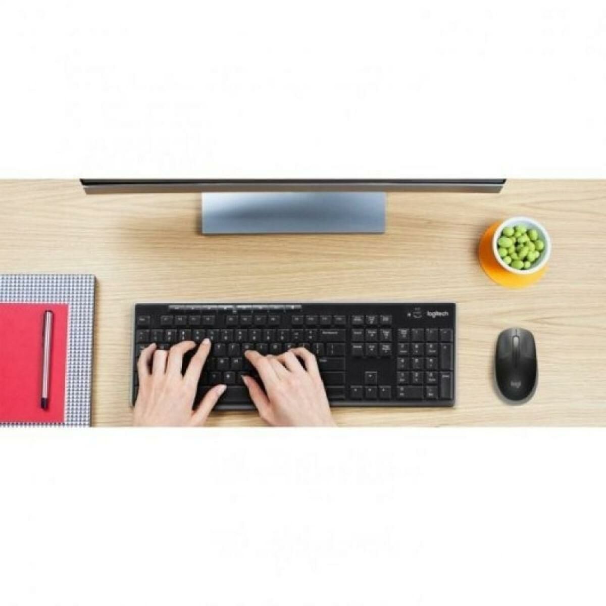 LOGITECH M190 Mouse optical 3 buttons wireless USB wireless receiver mid grey