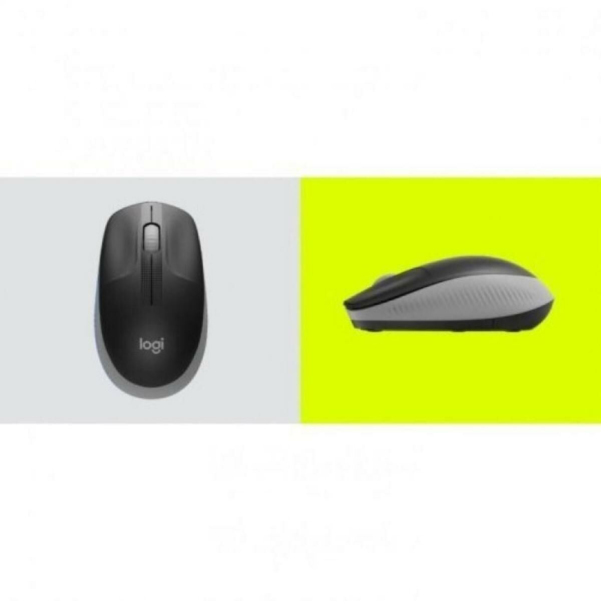 LOGITECH M190 Mouse optical 3 buttons wireless USB wireless receiver mid grey