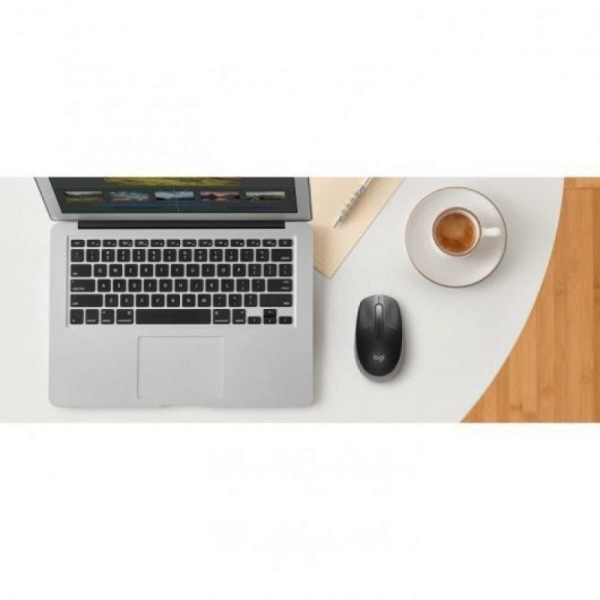 LOGITECH M190 Mouse optical 3 buttons wireless USB wireless receiver mid grey