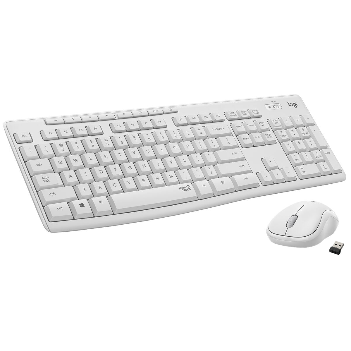Logitech 920-009824 clavier Souris incluse Bureau RF sans fil QWERTY US International Blanc