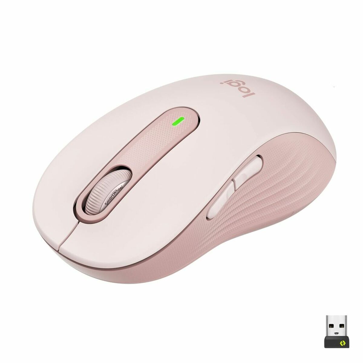 LOGITECH Signature M650 L Mouse large size optical 5 buttons wireless Bluetooth 2.4 GHz Bolt USB receiver rose