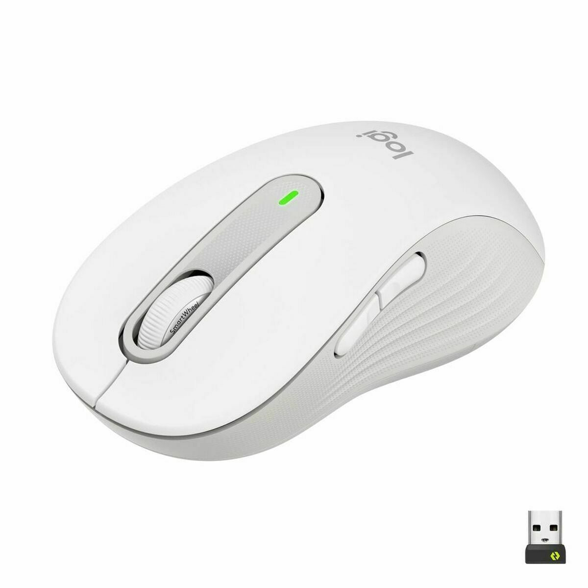 LOGITECH Signature M650 L Mouse large size optical 5 buttons wireless Bluetooth 2.4 GHz Bolt USB receiver off-white
