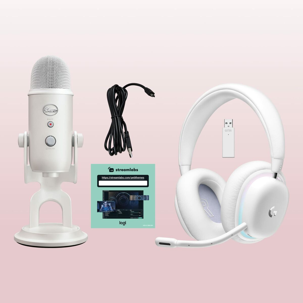 LOGITECH G G735 Headset full size Bluetooth / LIGHTSPEED wireless 3.5 mm jack white mist