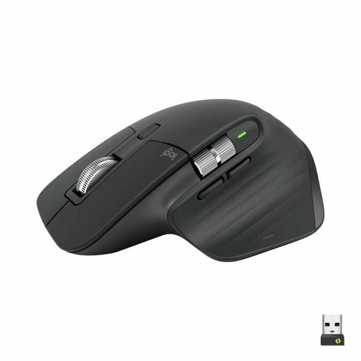 LOGITECH Master Series MX Master 3S Mouse ergonomic optical 7 buttons wireless Bluetooth 2.4 GHz Bolt USB receiver