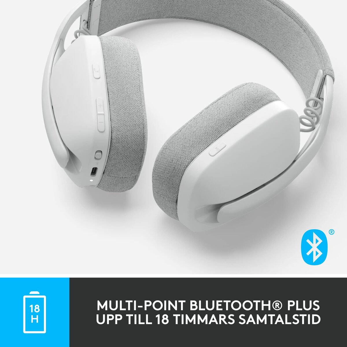 LOGITECH Zone Vibe 100 Headset full size Bluetooth wireless off-white