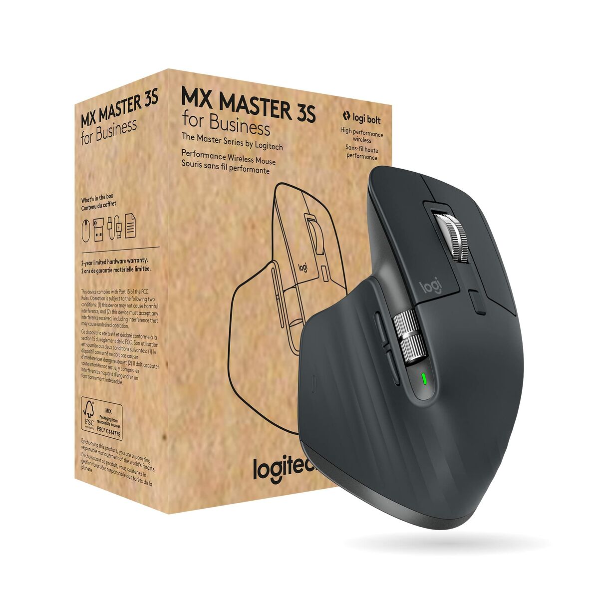 LOGITECH Master Series MX Master 3S for Business Mouse ergonomic right-handed optical 7 buttons wireless Bluetooth