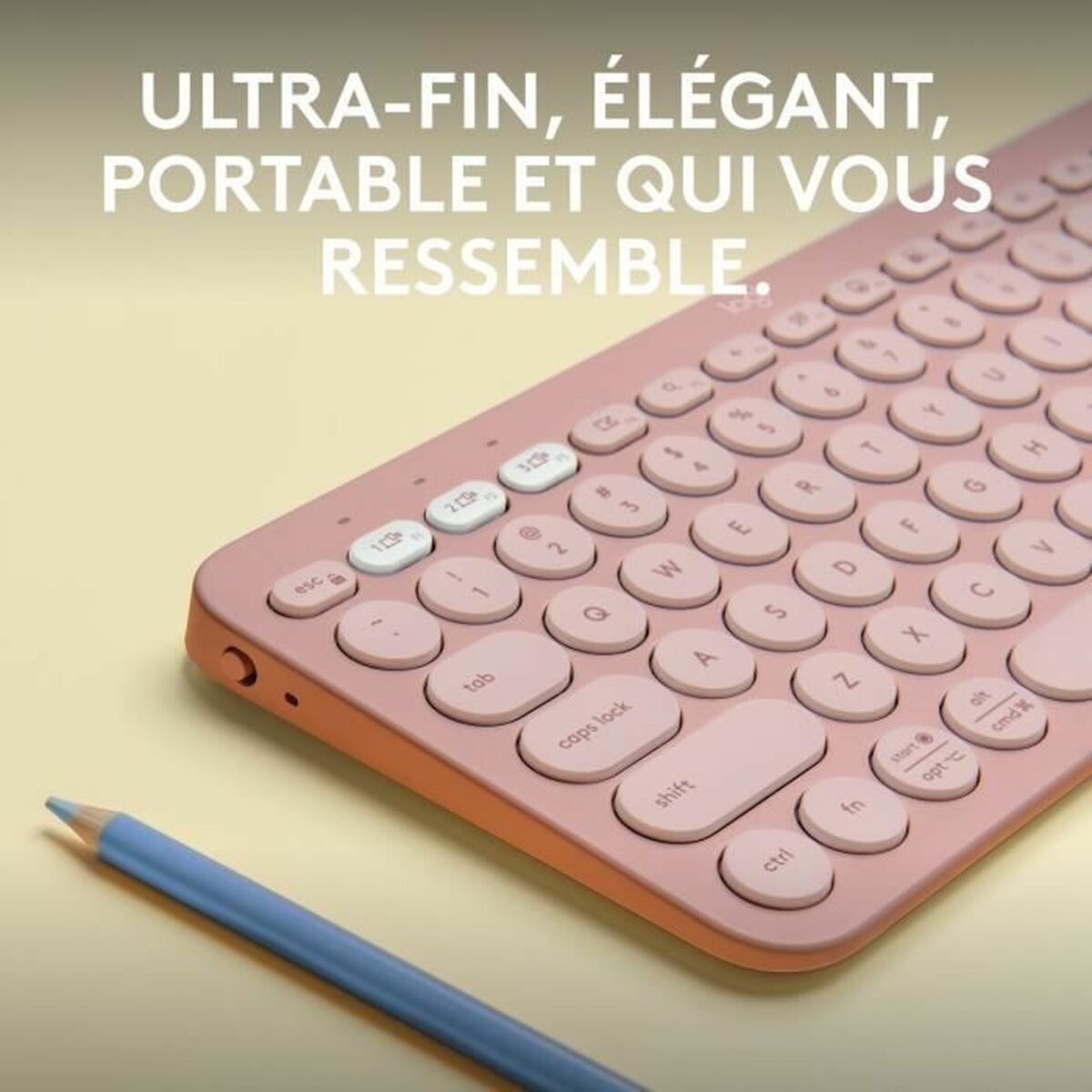LOGITECH Pebble Keys 2 K380s - TONAL ROSE - (FRA) - BT - N/A - CENTRAL-419 - UNIVERSAL