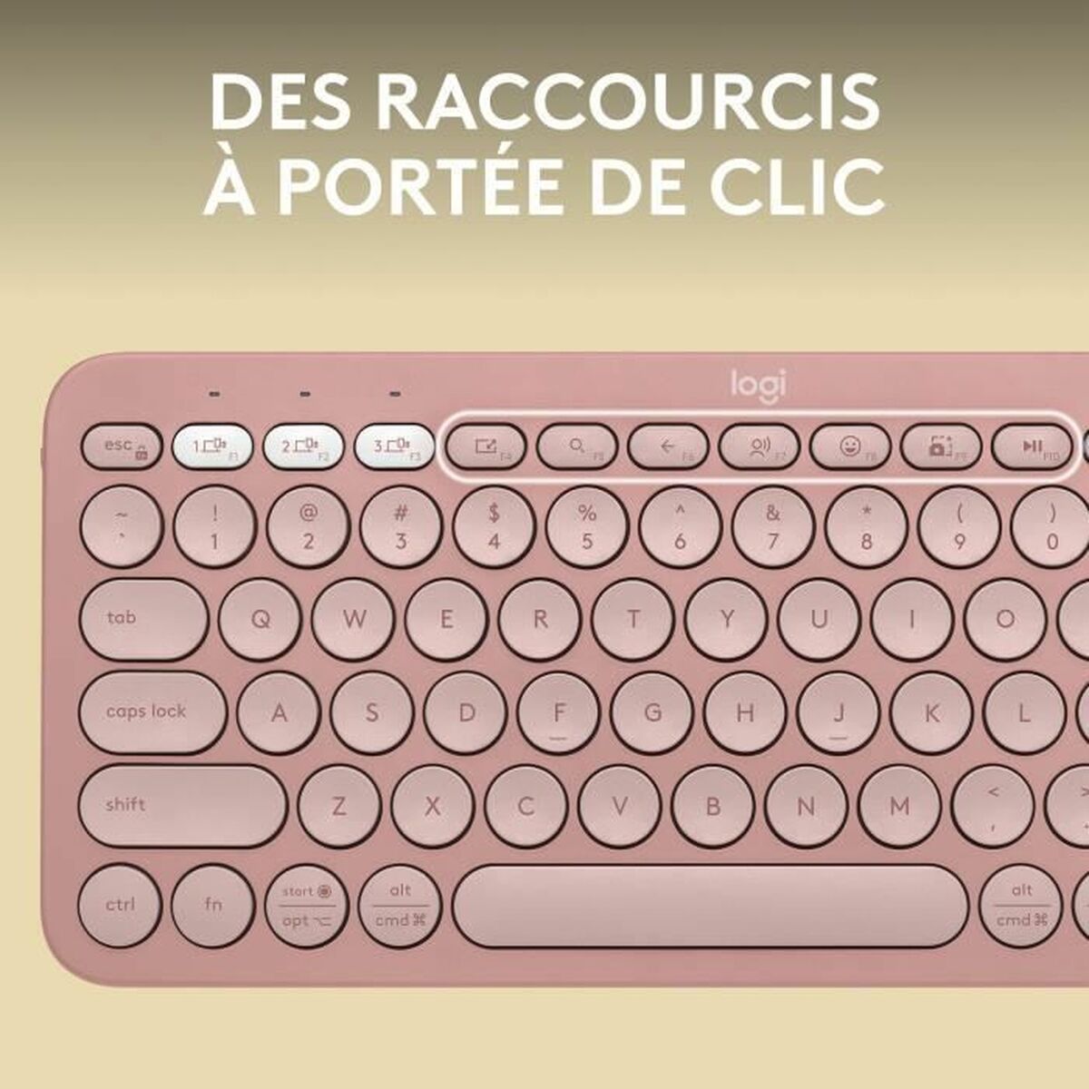LOGITECH Pebble Keys 2 K380s - TONAL ROSE - (FRA) - BT - N/A - CENTRAL-419 - UNIVERSAL