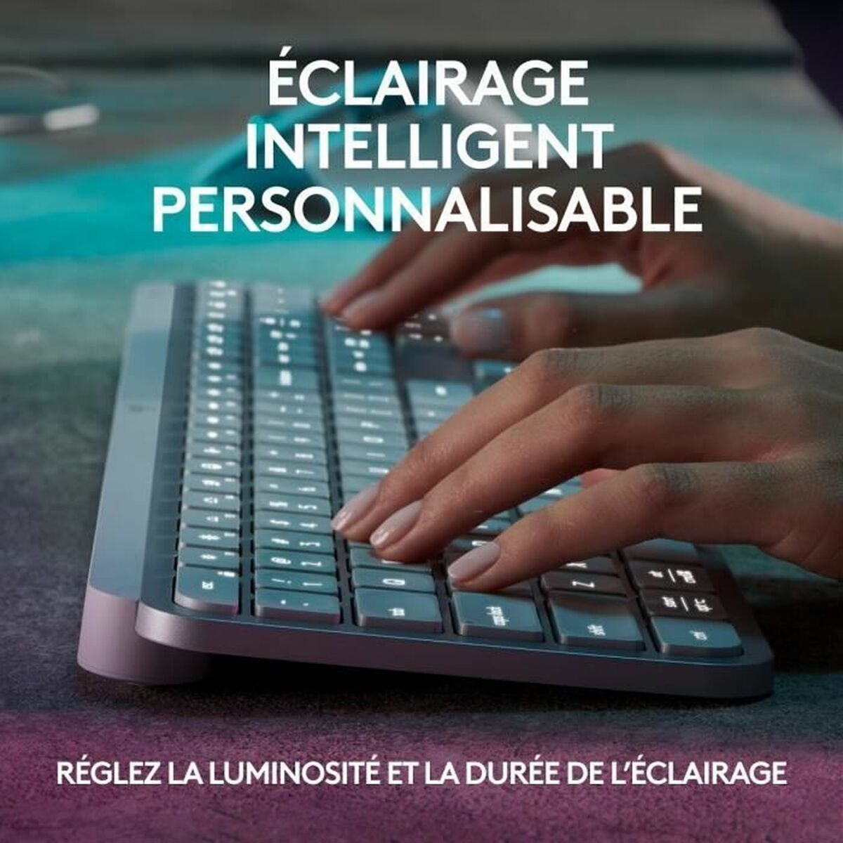 LOGITECH MX Keys S - PALE GREY - (FRA) - BT - N/A - CENTRAL-419