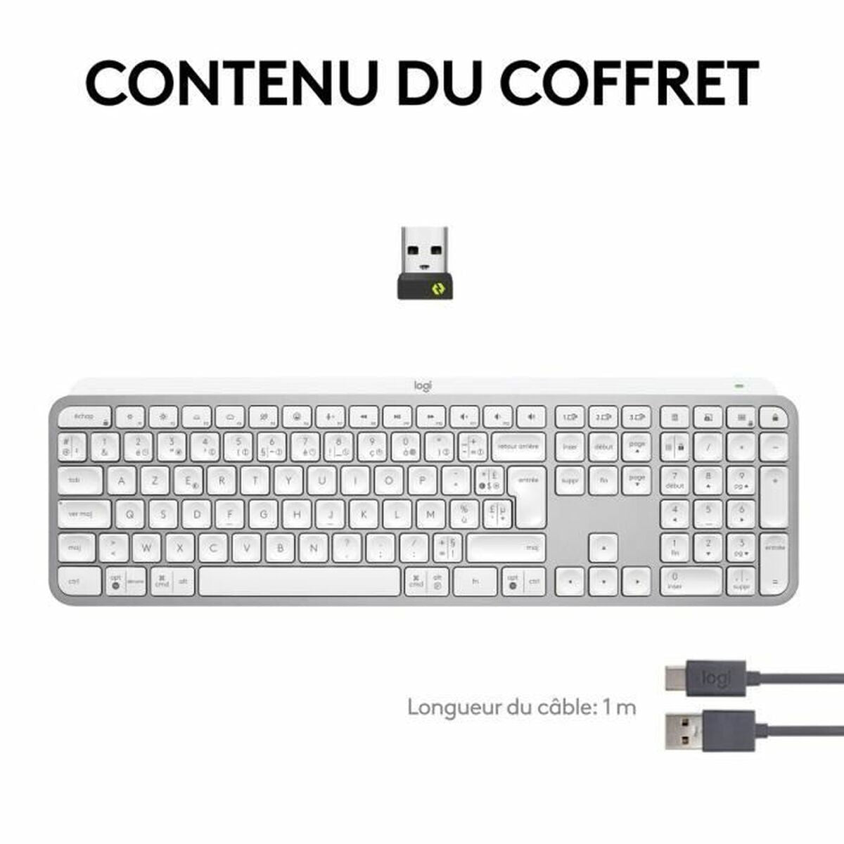 LOGITECH MX Keys S - PALE GREY - (FRA) - BT - N/A - CENTRAL-419