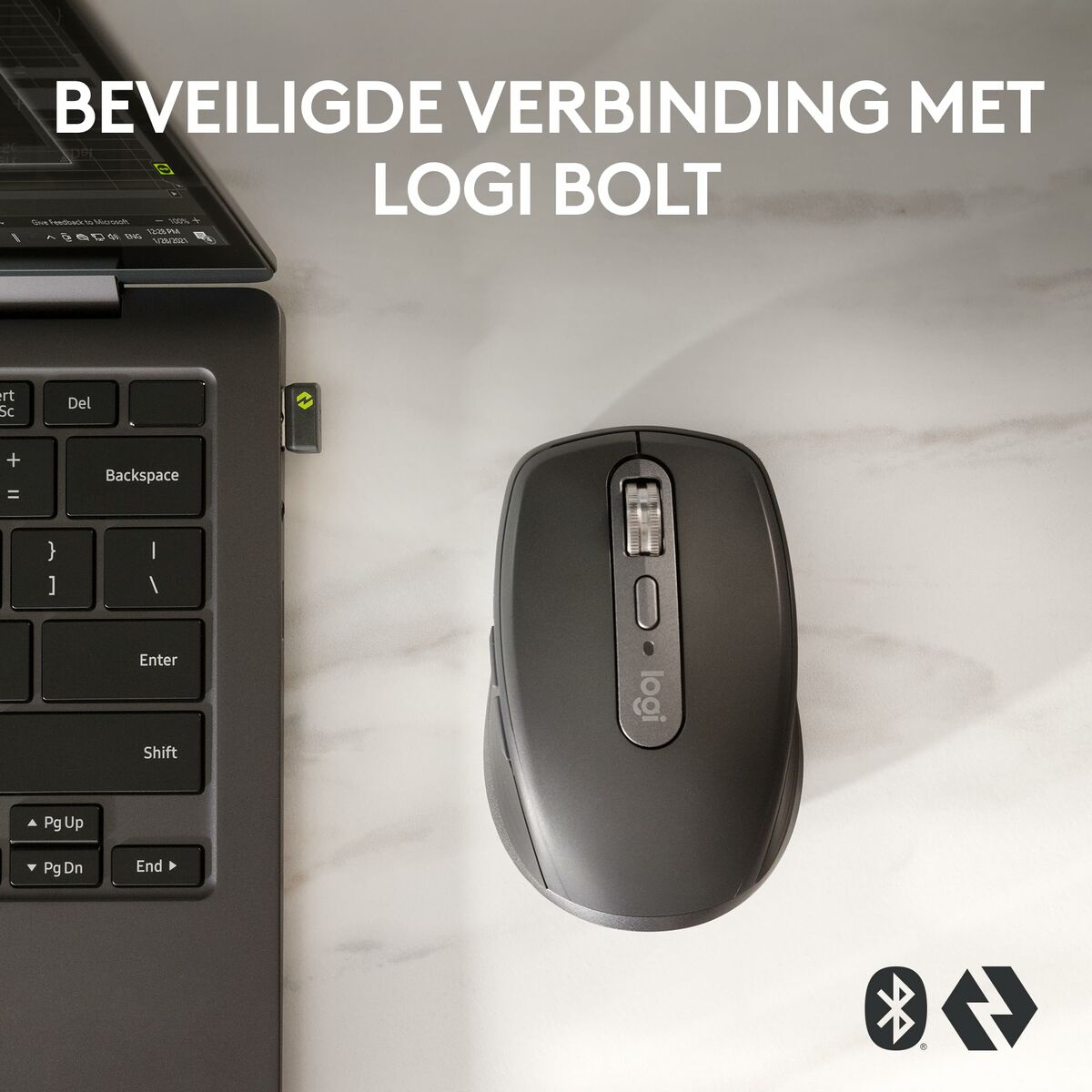 LOGITECH MX Anywhere 3S for Business Mouse right-handed optical 6 buttons wireless Bluetooth Bolt USB receiver