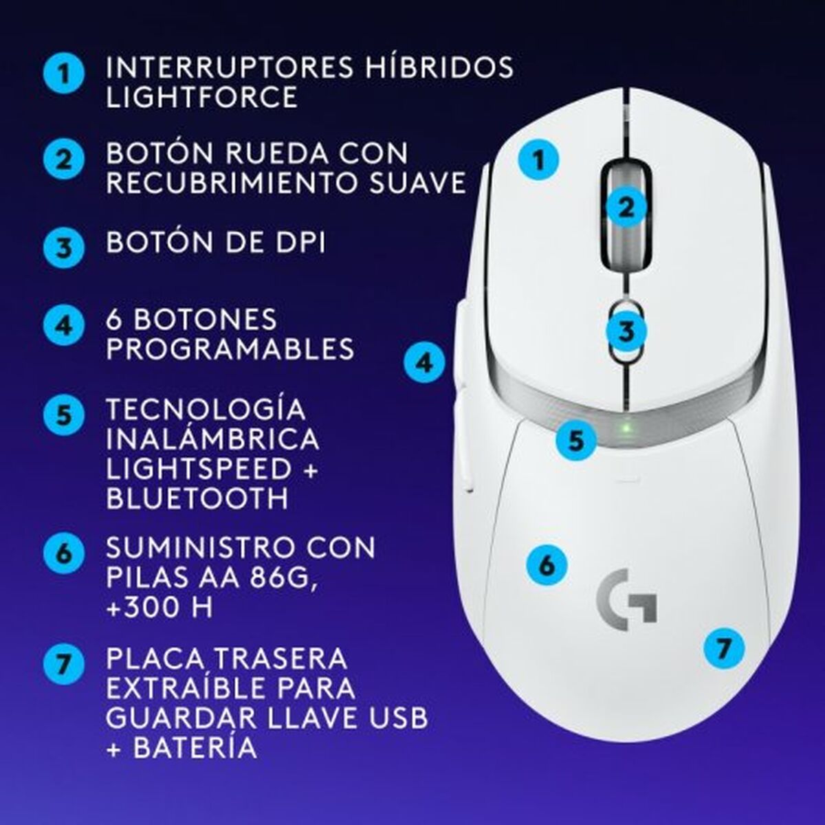 LOGITECH G309 LIGHTSPEED White