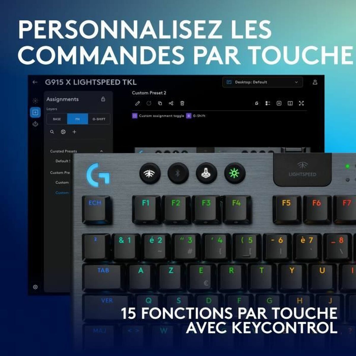 LOGITECH G915 X LIGHTSPEED TKL Wireless Gaming Keyboard Black (FR)