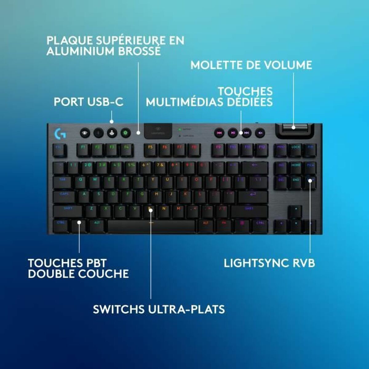 LOGITECH G915 X LIGHTSPEED TKL Wireless Gaming Keyboard Black (FR)