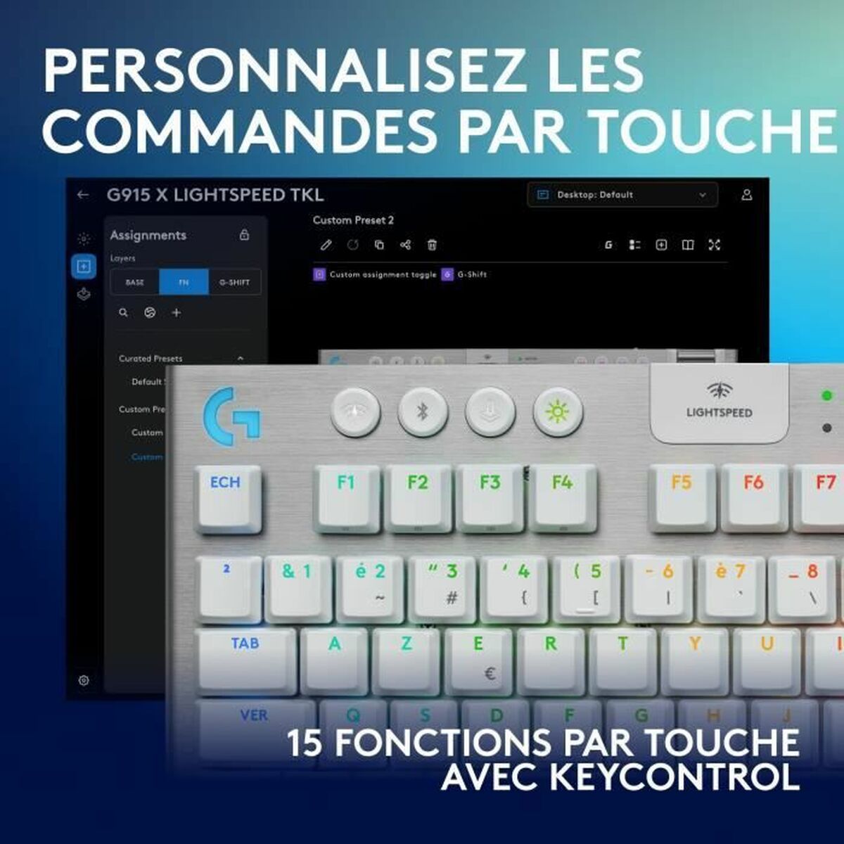 LOGITECH G915 X LIGHTSPEED TKL Wireless Gaming Keyboard White (FR)