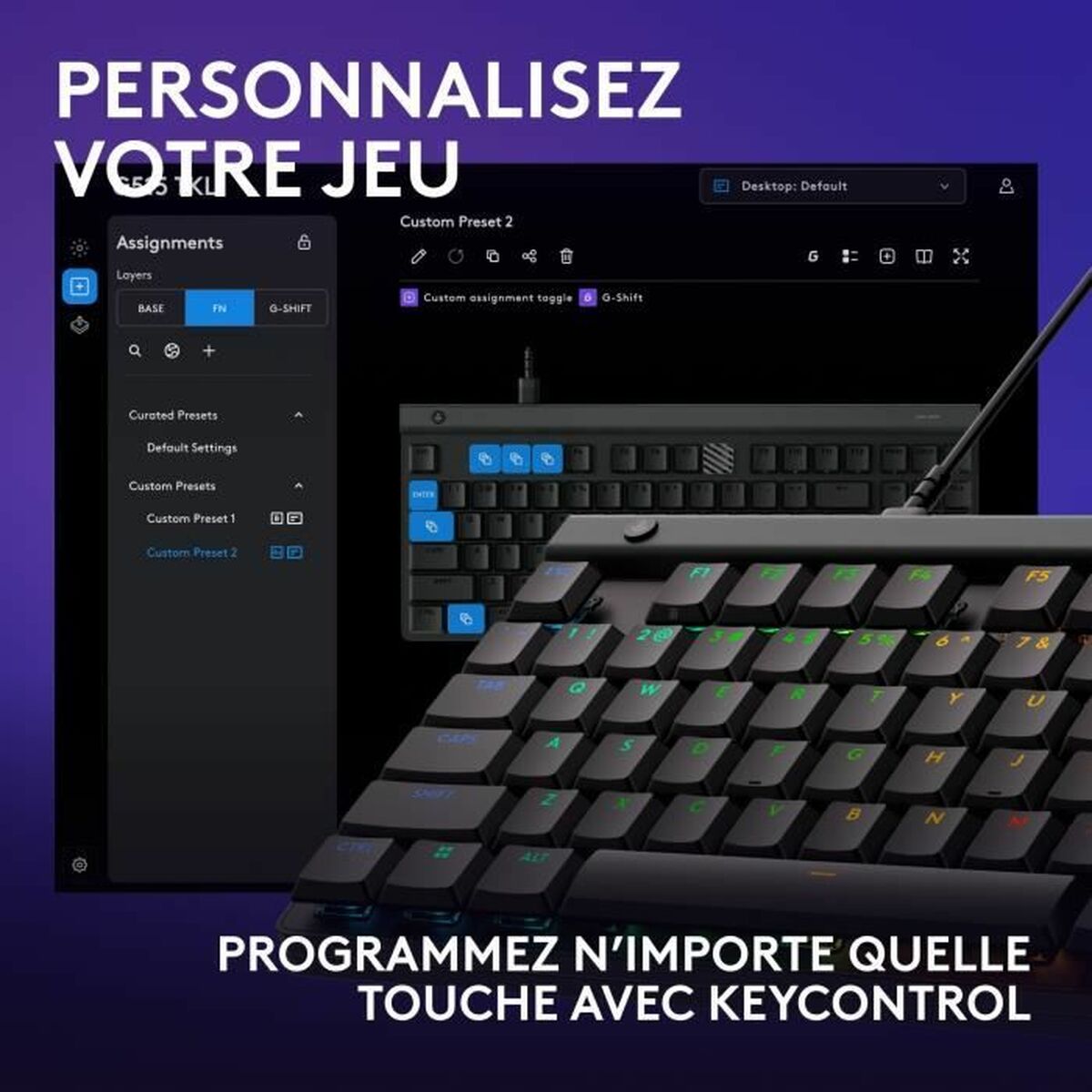 LOGITECH G515 TKL Wired Gaming Keyboard Black (FR)