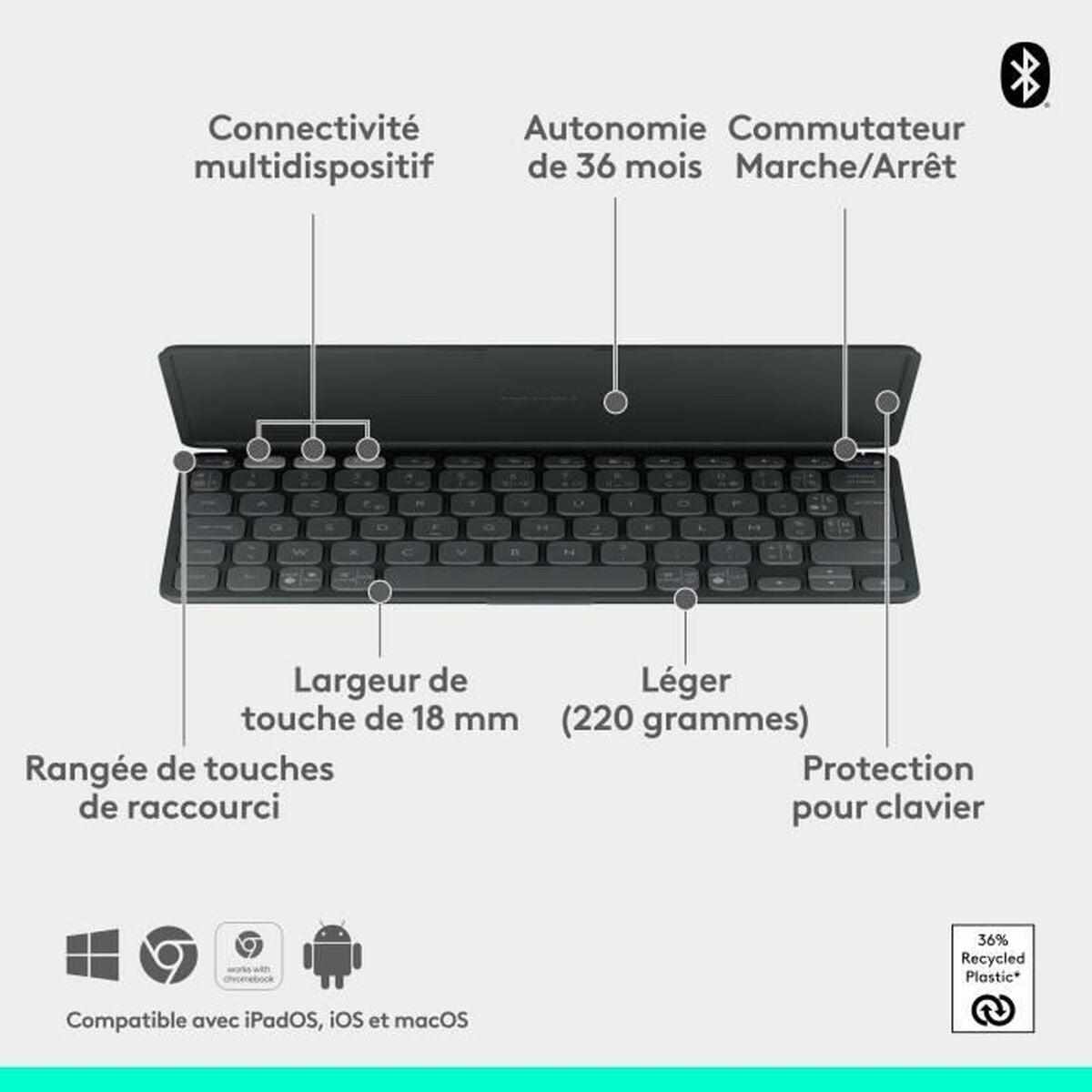 LOGITECH Keys-To-Go 2 - Graphite - WESTMID-511 (FR)