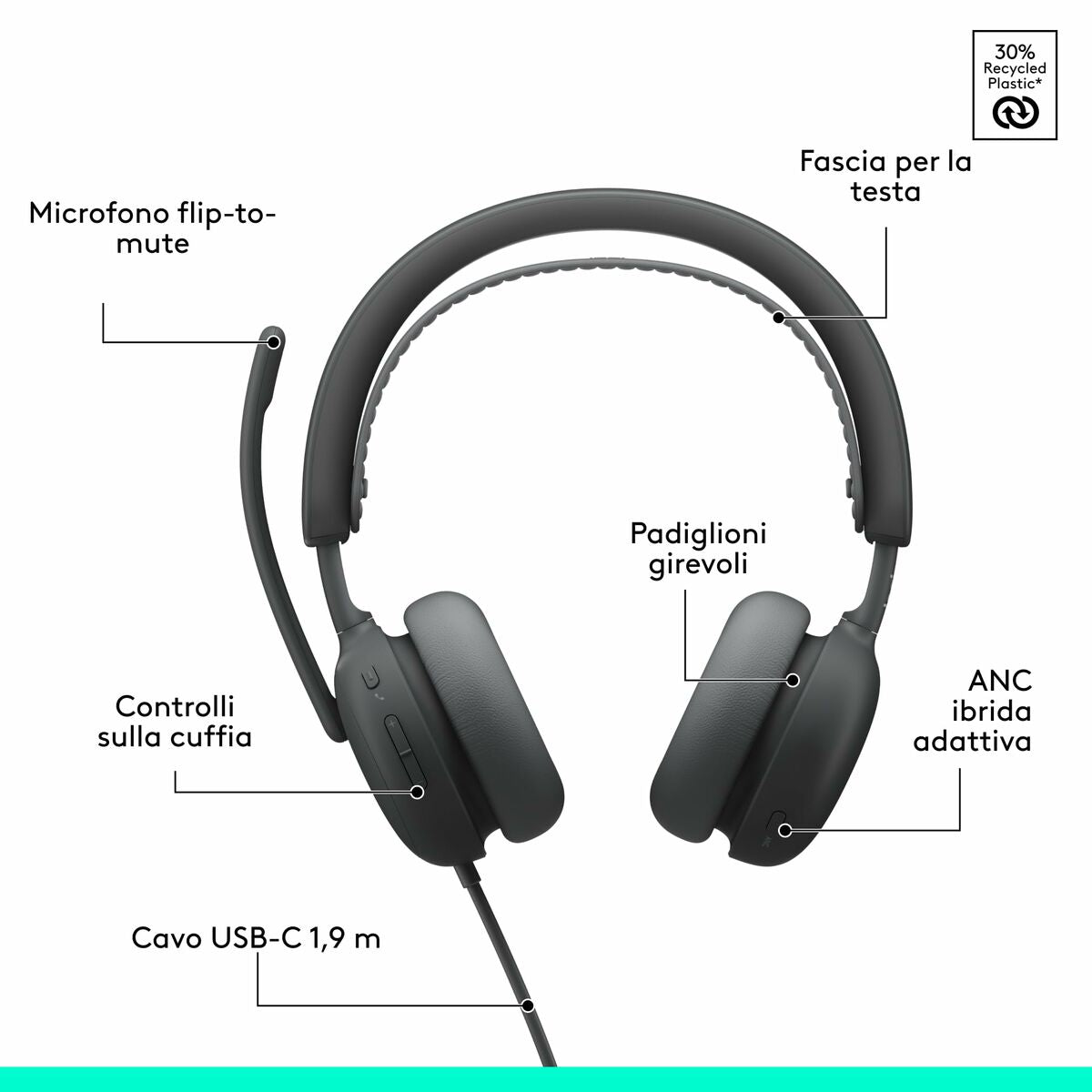 LOGITECH Zone Wireless 2 ES for B - Graphite