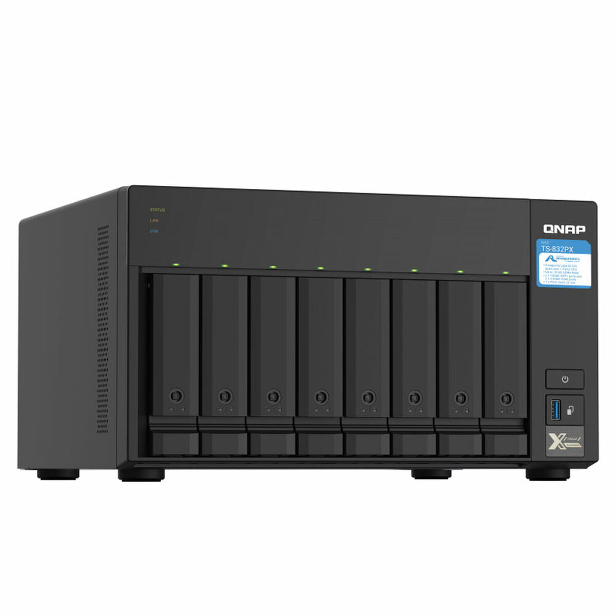 Desktop 8Bay NAS 4GB RAM 2x2.5Gbe Black