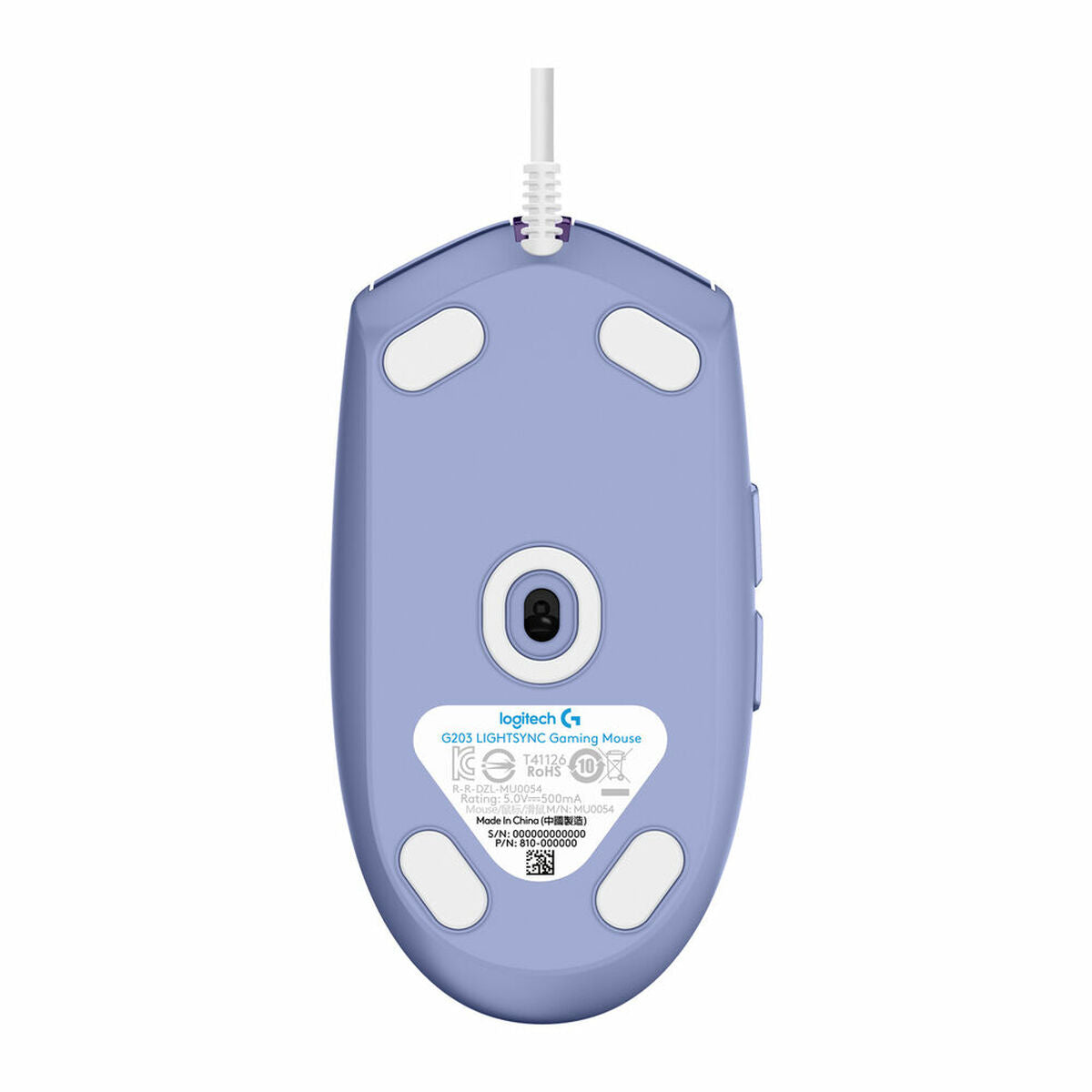 LOGITECH Gaming Mouse G203 LIGHTSYNC Mouse optical 6 buttons wired USB lilac for Komplett Epic Gaming PC a125