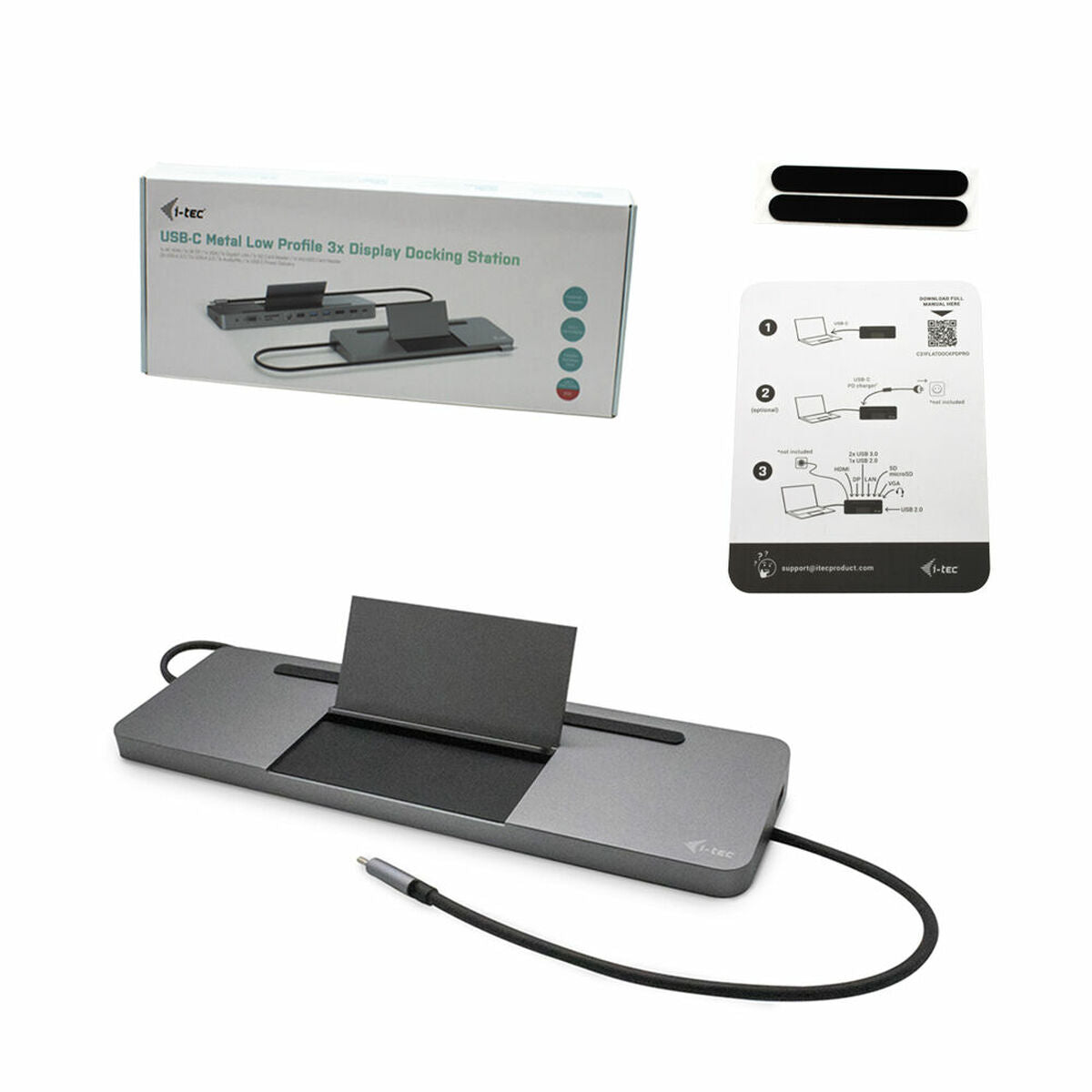 I-TEC USB-C Metal 4K 3xDisplay DS 1xHDMI 1xVGA 1xDP 1xSD+1xmicroSD Cardreader 1xGLAN 1x3.5mm Audio 2xUSB 3.0 2xUSB 2.0 1xUSB-C PD