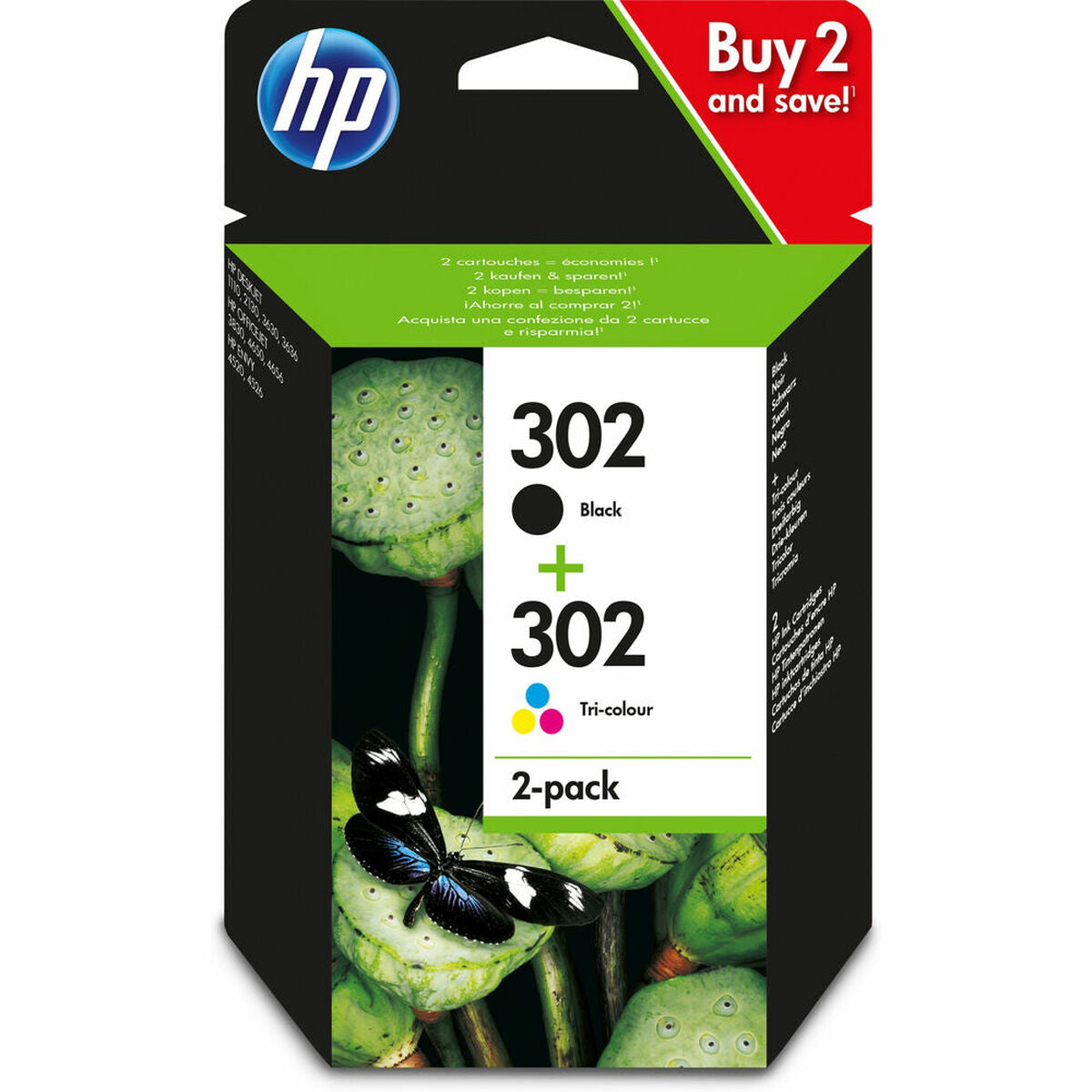 HP 302 original Ink cartridge X4D37AE 301 Combo 2-Pack BLISTER