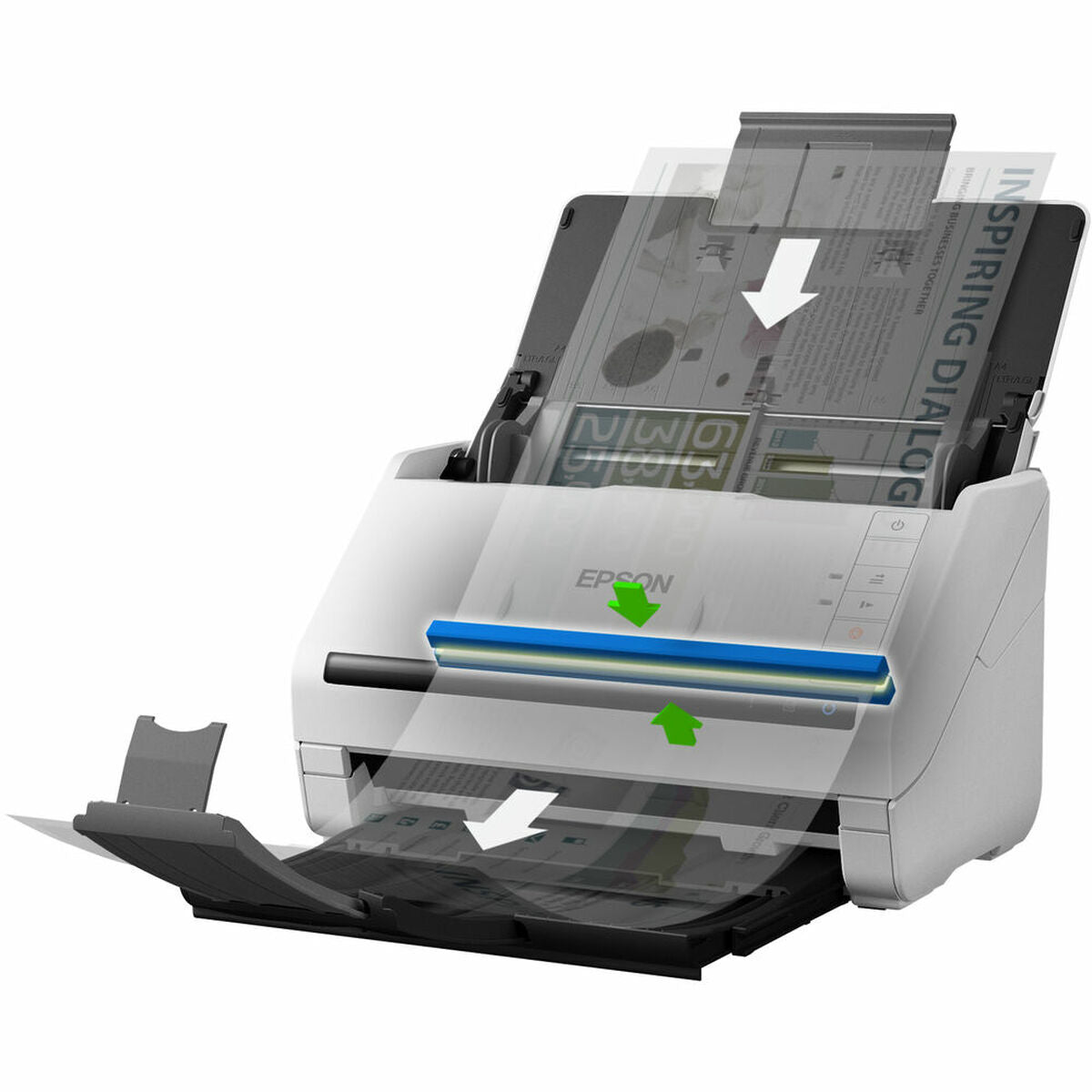 EPSON WorkForce DS-530II Document scanner Duplex 215.9x6096mm 600x600dpi 35ppm ADF 50sheets 4000scans/d USB 3.0