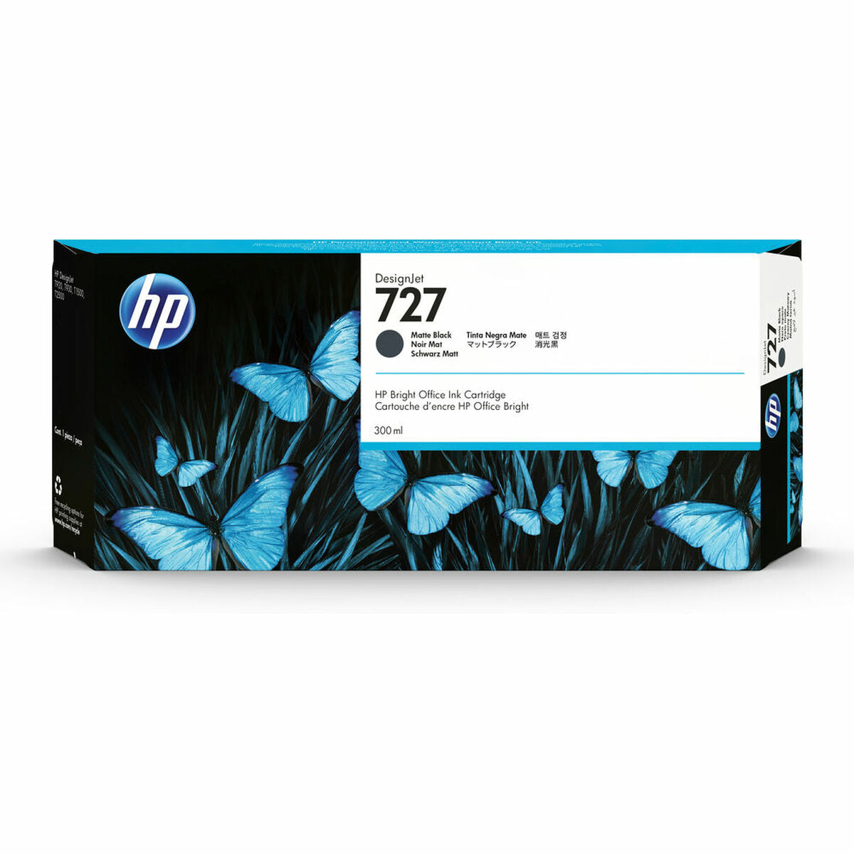 HP 727 original Ink cartridge C1Q12A mat black standard capacity 300 ml 1-pack