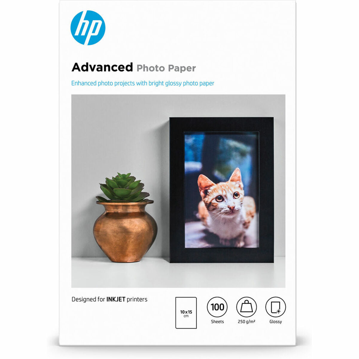 HP original Q8692A Advanced glossy photo paper Ink cartridge 250g/m2 100x150mm 100 sheets 1-pack borderless