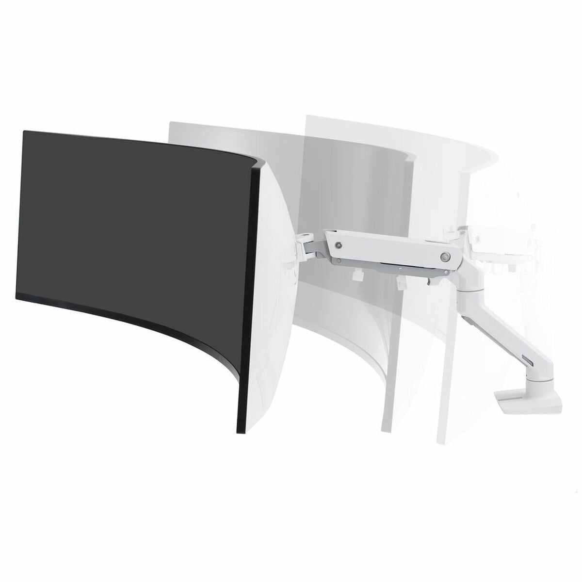 HX Desk Monitor Arm+HD Pivot White