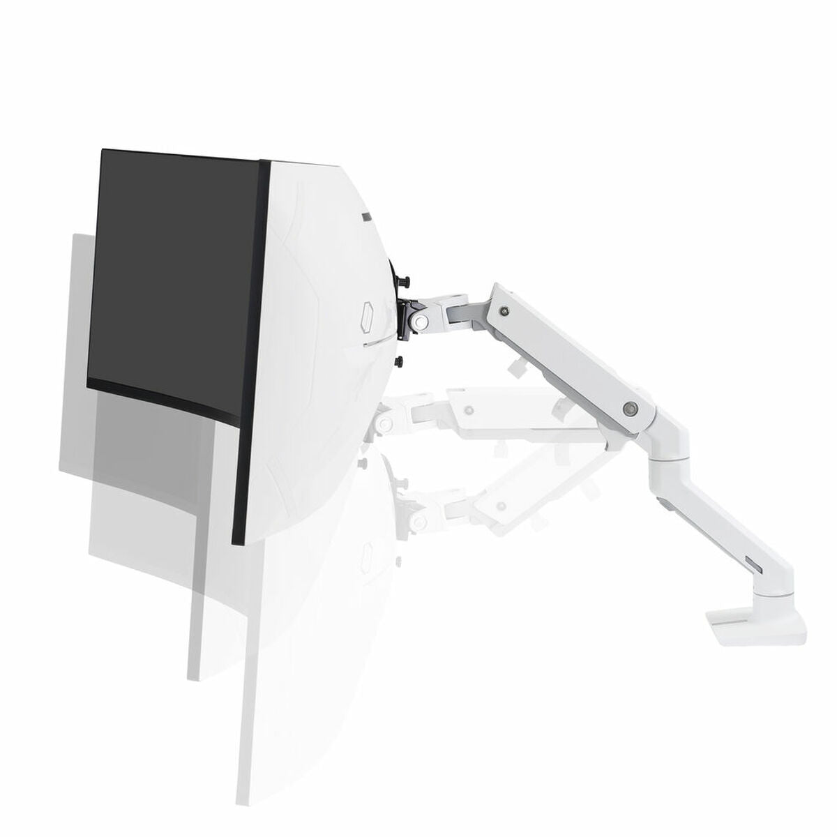 HX Desk Monitor Arm+HD Pivot White