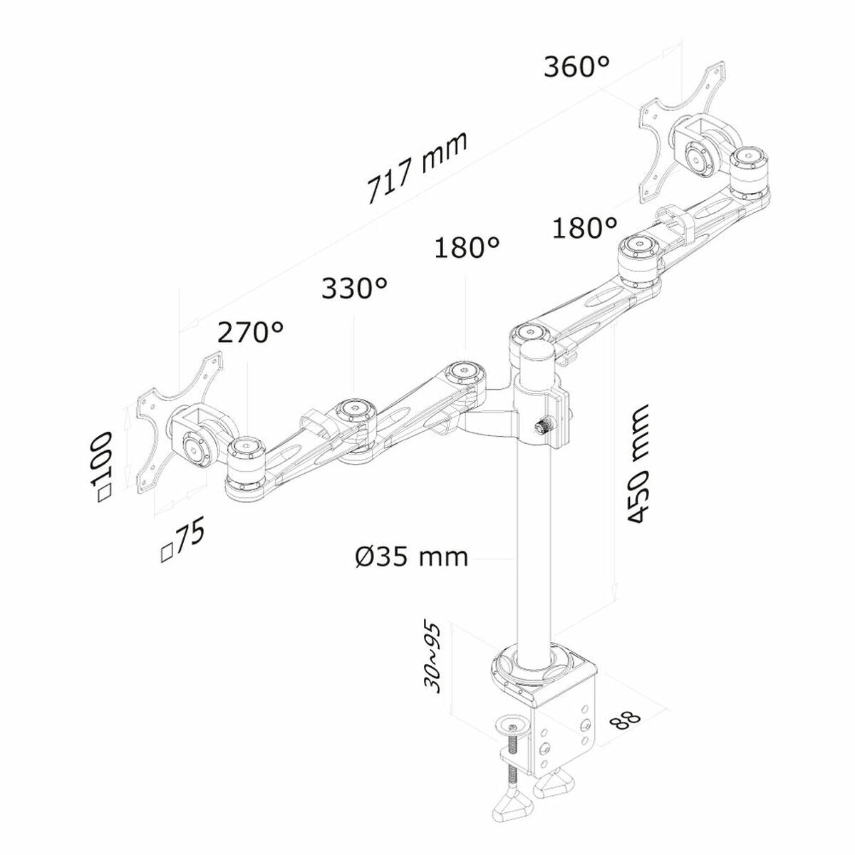 NEOMOUNTS FPMA-D935D Support dÃ©cran Ã  fixer 14-27p