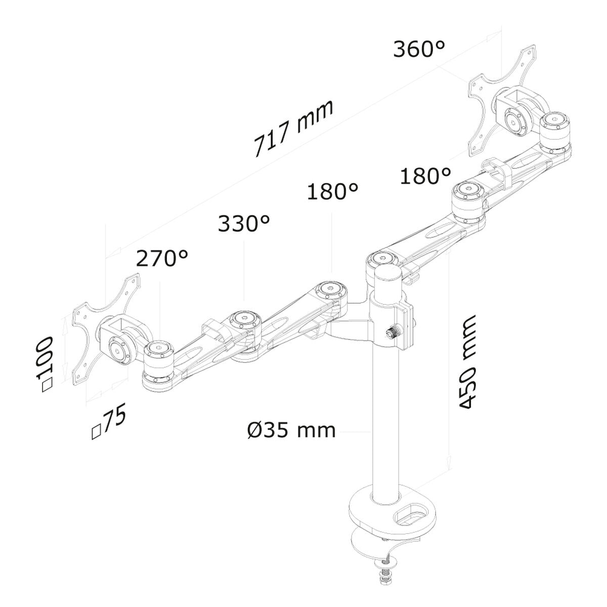 NEOMOUNTS FPMA-D935DG Support décran à fixer 10-27p